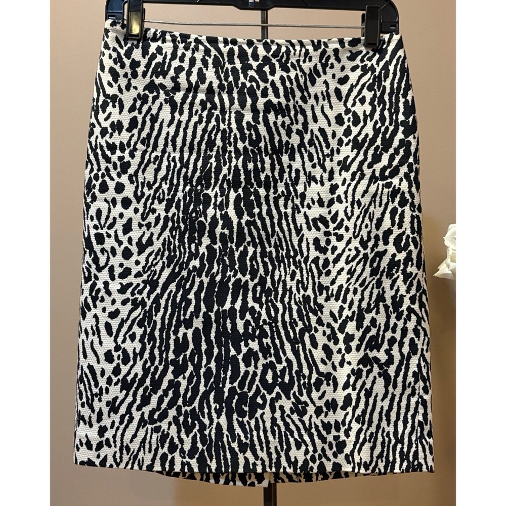 Black and Cream Talbots Animal Print Skirt 2P